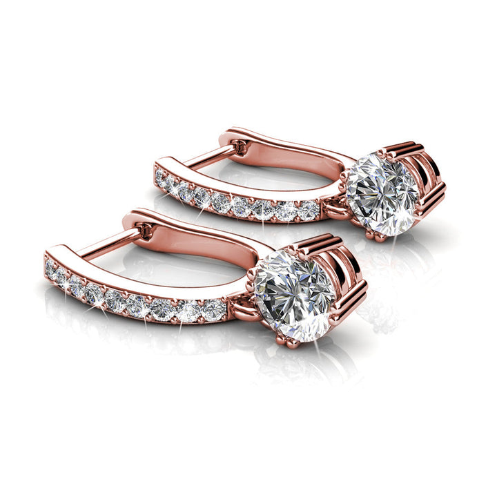 Cate & Chloe McKenzie 18k White Gold Plated Drop Dangle Earrings with Swarovski Crystals