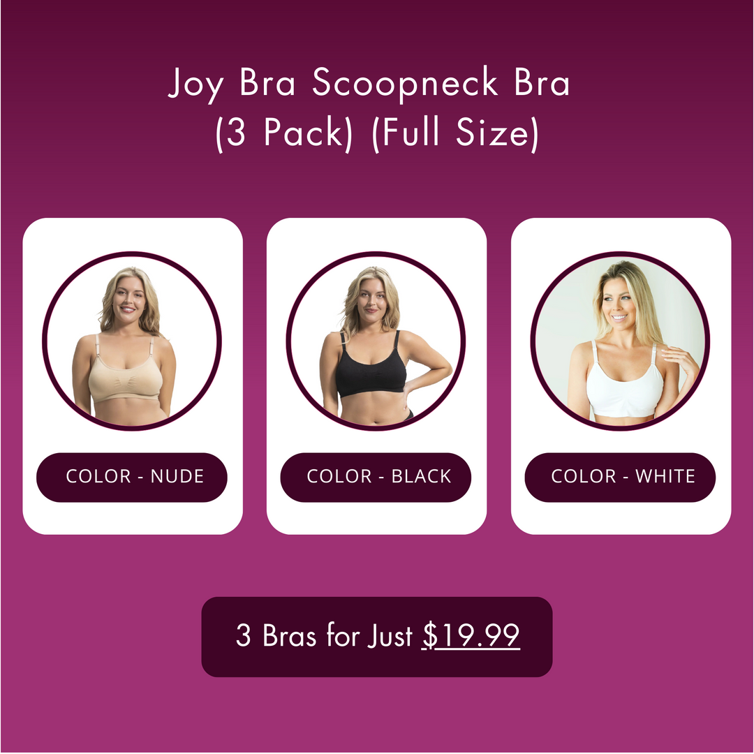 Joy Bra Scoopneck Bra Exclusive Bundle (3 Pack) (Full Size)
