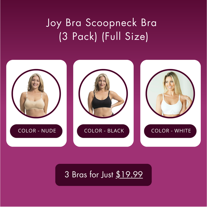 Joy Bra Scoopneck Bra Exclusive Bundle (3 Pack) (Full Size)