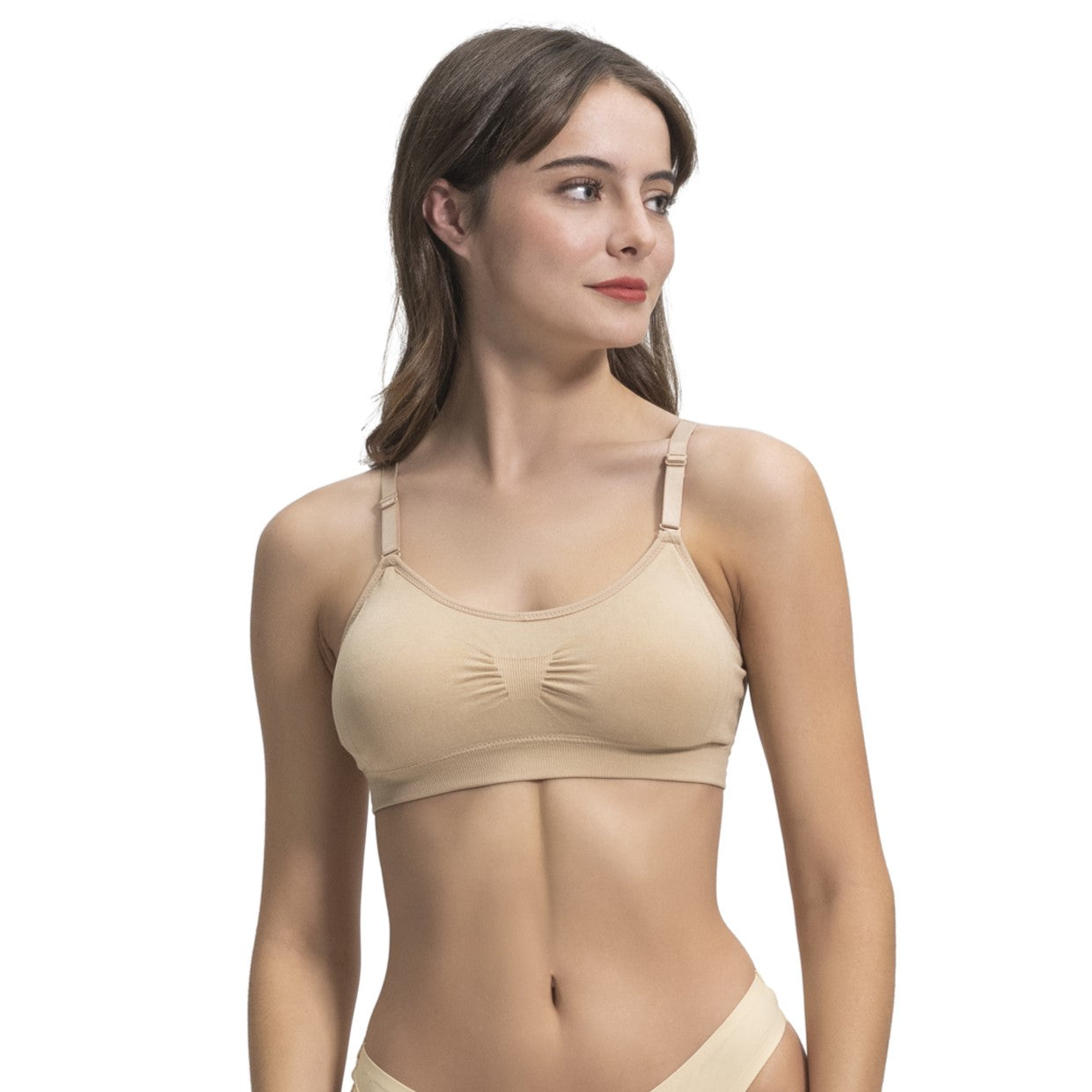 Joy Bra Full Size Seamless Scoop Neck Nude One Size at