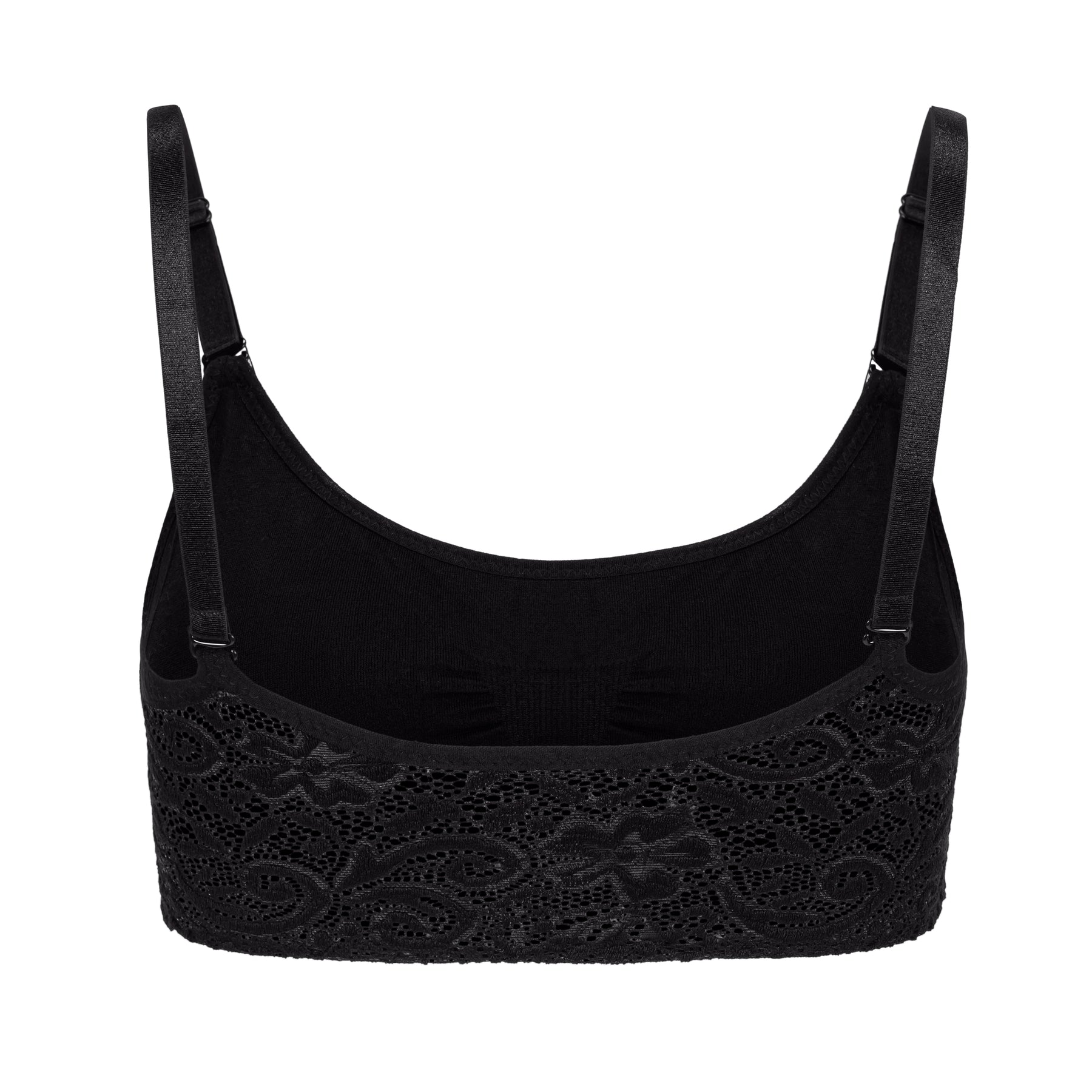 Coobie Seamless Lace Back Scoopneck Bra- Charcoal, Full Size at   Women's Clothing store