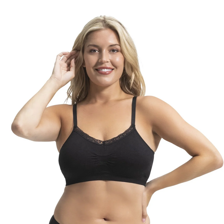 Joy Bra V-neck with Lace Trim (9043) - Bra-tastic Tuesday