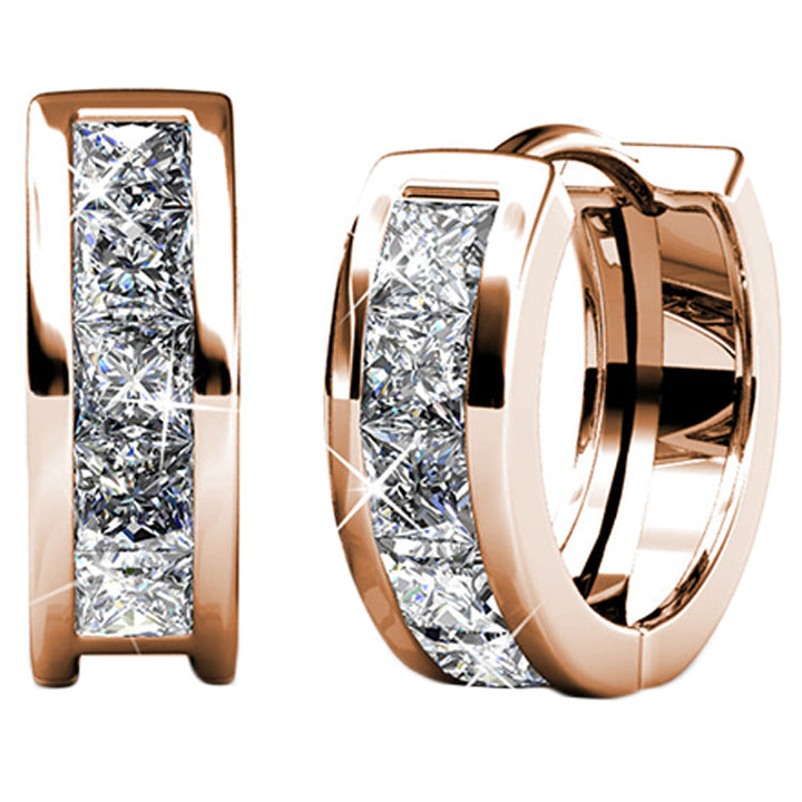 Cate & Chloe Giselle 18k White Gold Plated 15mm Hoop Crystal Earrings with Swarovski Crystals