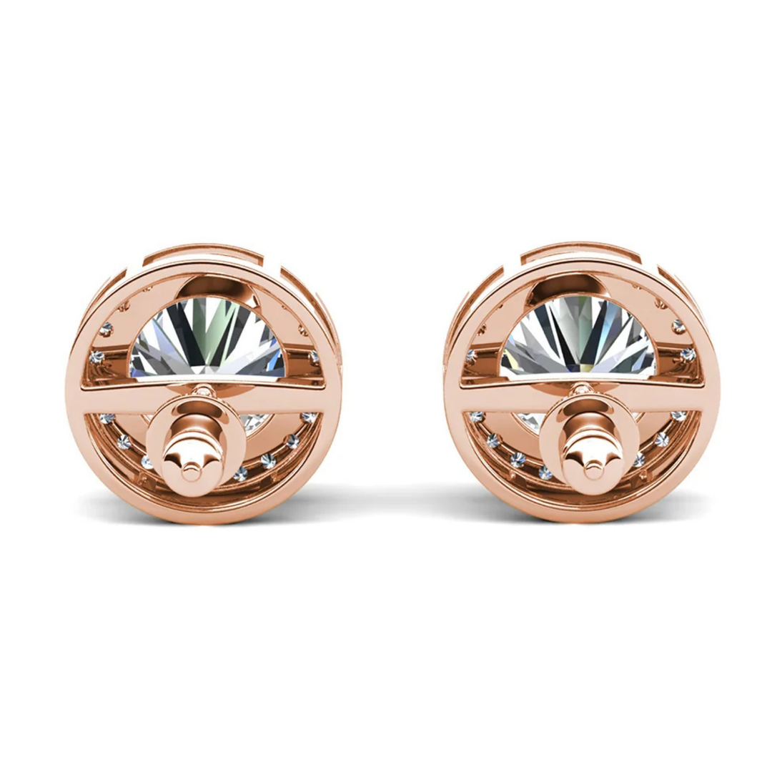 Cate & Chloe Ariel 18k White Gold Plated Halo Stud Earrings with Simulated Diamond Crystals