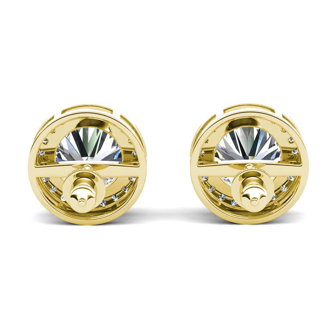 Cate & Chloe Ariel 18k White Gold Plated Halo Stud Earrings with Simulated Diamond Crystals