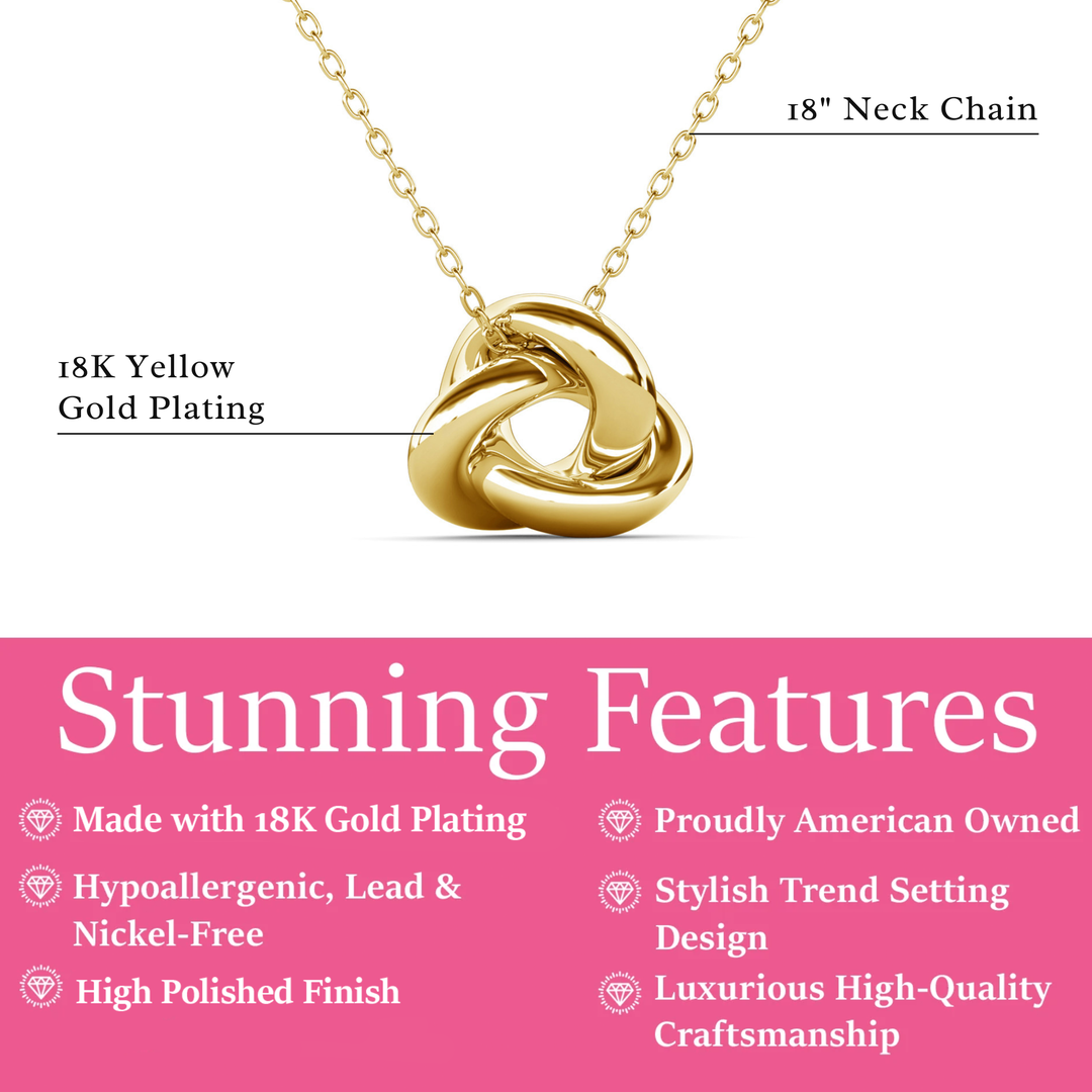 Cate & Chloe Ashley 18k White Gold Plated Knot Pendant Necklace