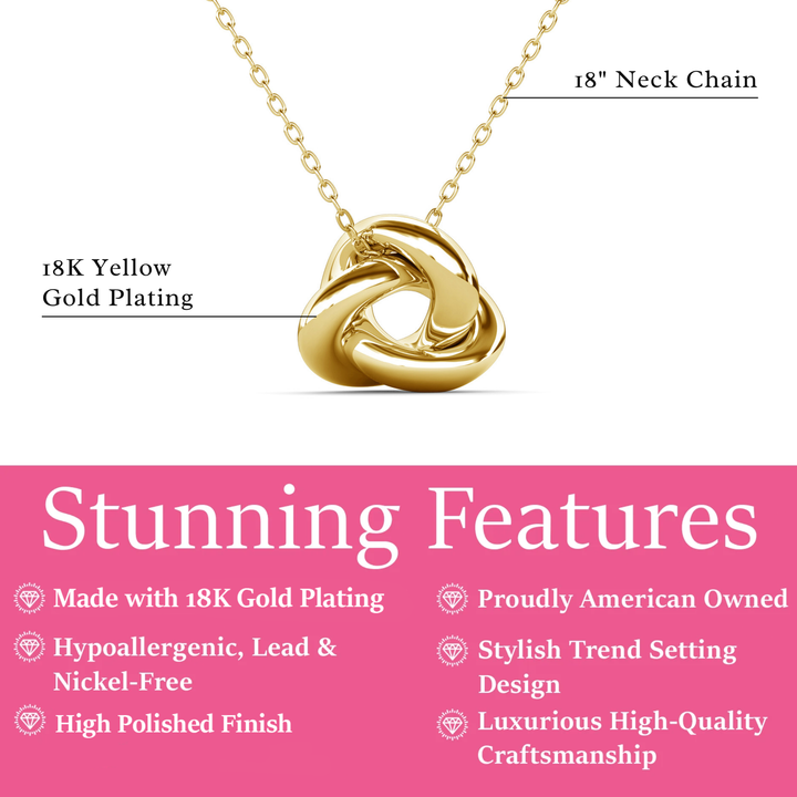 Cate & Chloe Ashley 18k White Gold Plated Knot Pendant Necklace