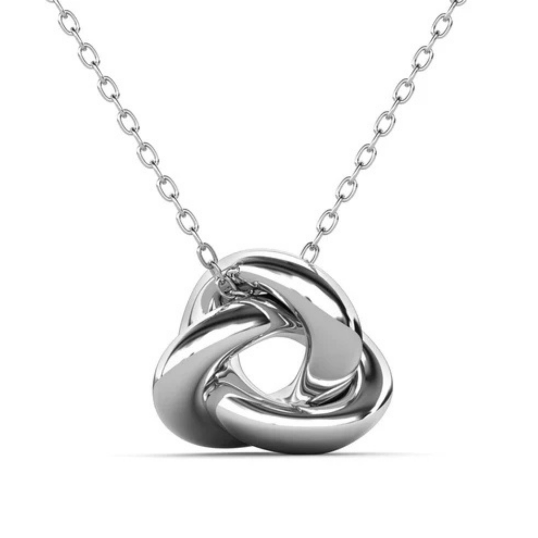 Cate & Chloe Ashley 18k White Gold Plated Knot Pendant Necklace