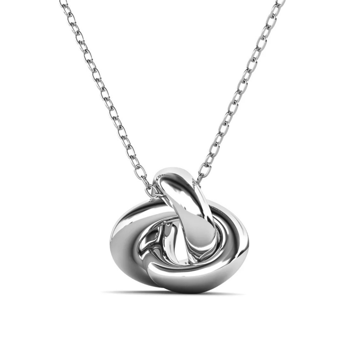 Cate & Chloe Ashley 18k White Gold Plated Knot Pendant Necklace
