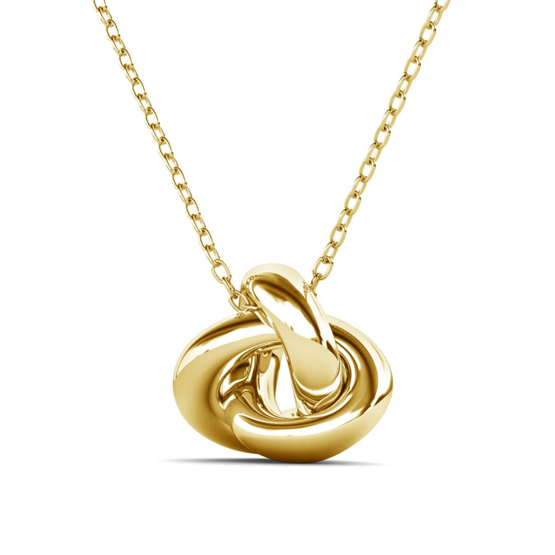 Cate & Chloe Ashley 18k White Gold Plated Knot Pendant Necklace