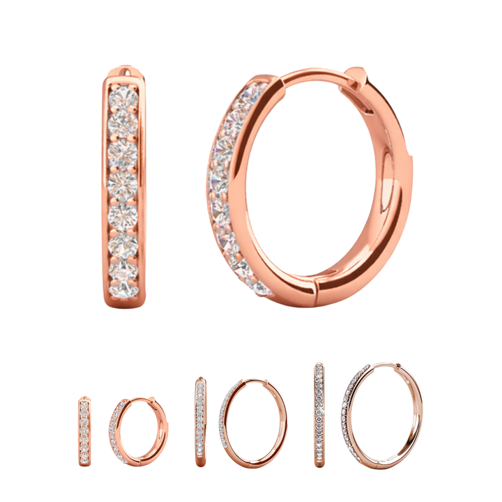 Cate & Chloe Bianca 18k White Gold Plated 25mm Silver Hoop Earrings with Swarovski Crystals