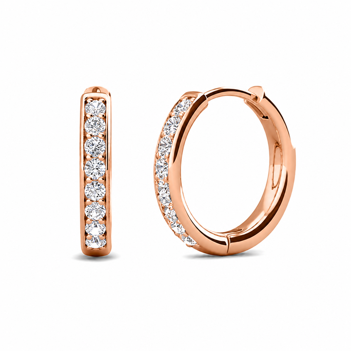 Cate & Chloe Bianca 18k White Gold Plated 25mm Silver Hoop Earrings with Swarovski Crystals