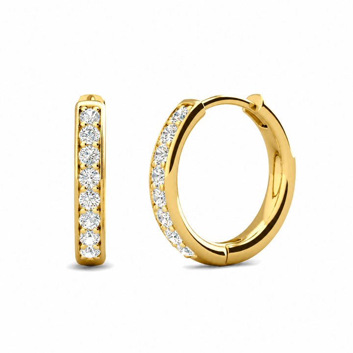 Cate & Chloe Bianca 18k White Gold Plated 25mm Silver Hoop Earrings with Swarovski Crystals