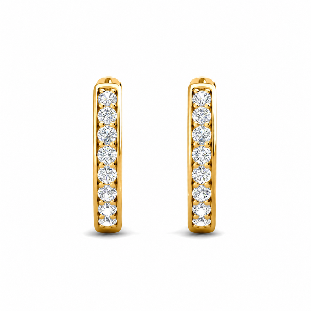 Cate & Chloe Bianca 18k White Gold Plated 25mm Silver Hoop Earrings with Swarovski Crystals