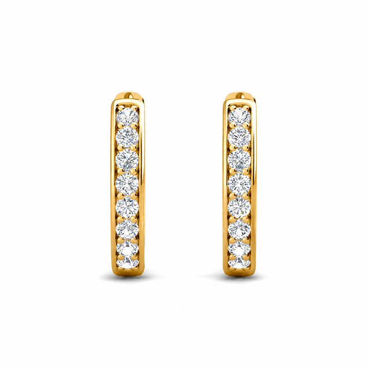 Cate & Chloe Bianca 18k White Gold Plated 25mm Silver Hoop Earrings with Swarovski Crystals