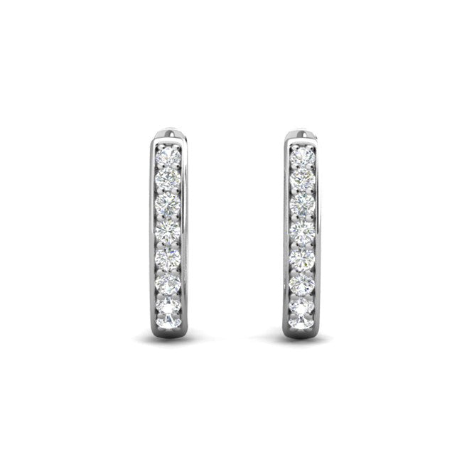 Cate & Chloe Bianca 18k White Gold Plated 25mm Silver Hoop Earrings with Swarovski Crystals