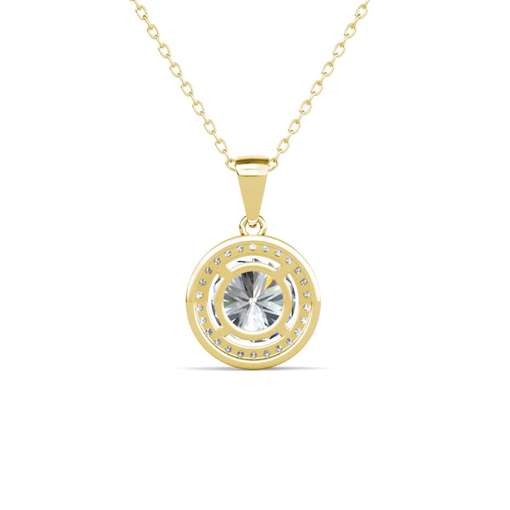 Cate & Chloe Blake 18k White Gold Plated Halo Pendant Necklace with Simulated Diamond Crystals