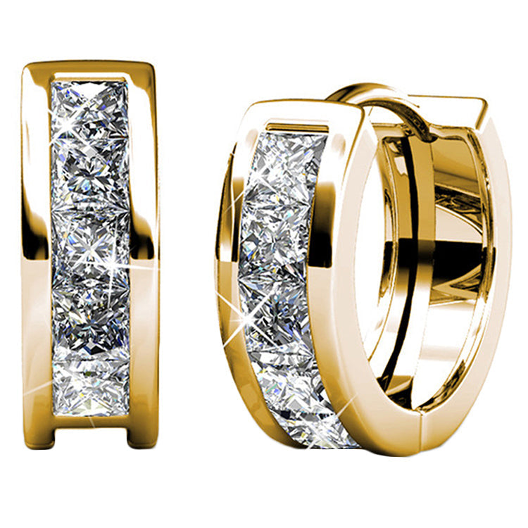 Cate & Chloe Giselle 18k White Gold Plated 15mm Hoop Crystal Earrings with Swarovski Crystals