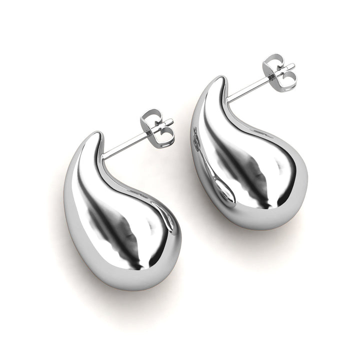 Cate & Chloe Olive 18k White Gold Plated Teardrop Stud Earrings