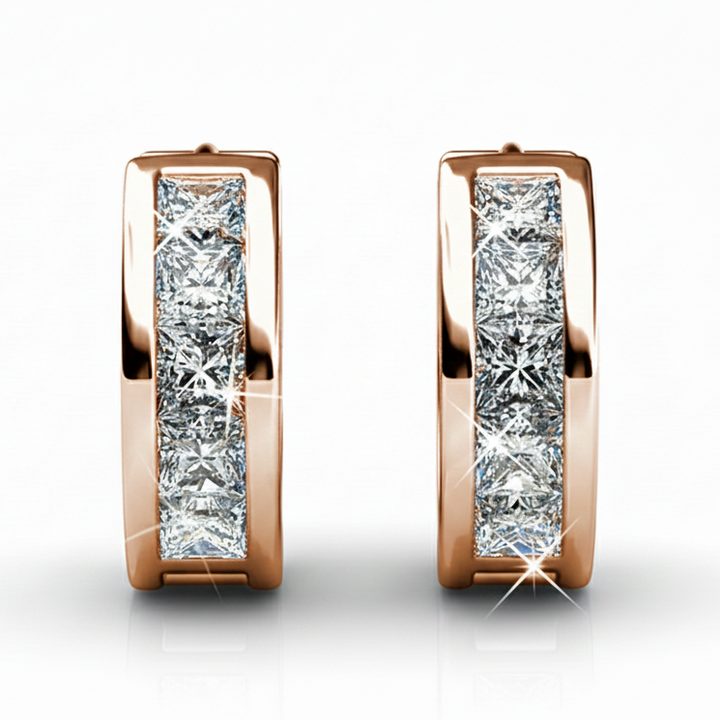 Cate & Chloe Giselle 18k White Gold Plated 15mm Hoop Crystal Earrings with Swarovski Crystals