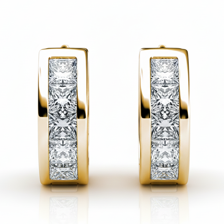 Cate & Chloe Giselle 18k White Gold Plated 15mm Hoop Crystal Earrings with Swarovski Crystals