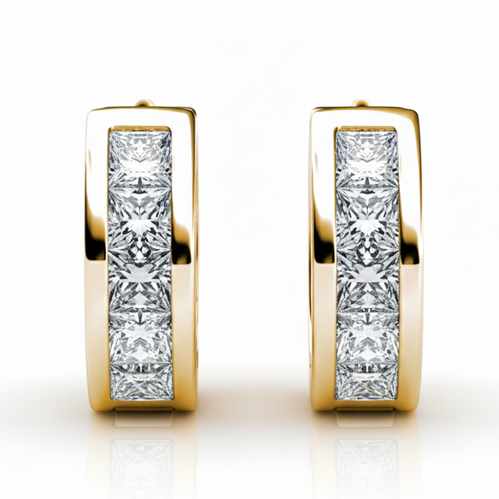 Cate & Chloe Giselle 18k White Gold Plated 15mm Hoop Crystal Earrings with Swarovski Crystals