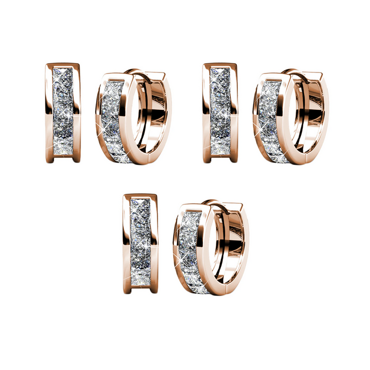 Cate & Chloe Giselle 18k White Gold Plated 15mm Hoop Crystal Earrings with Swarovski Crystals