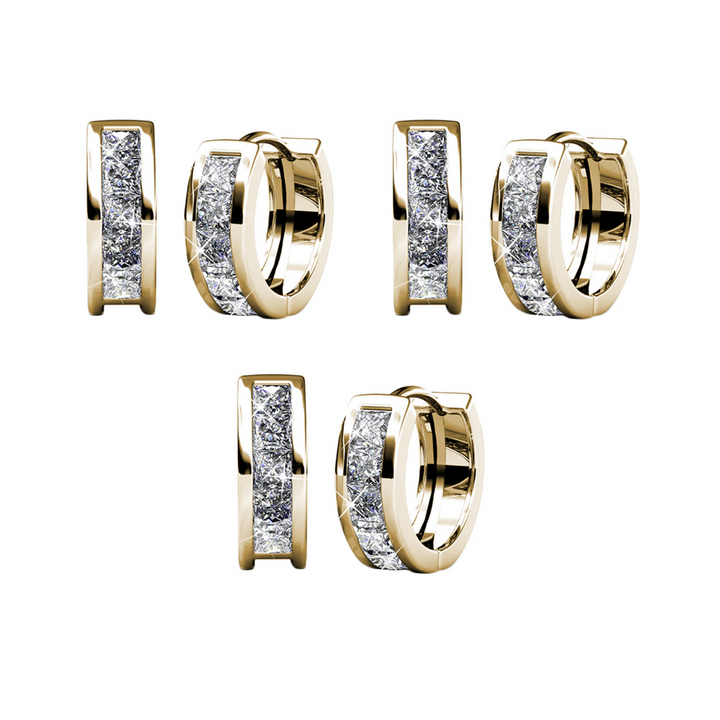 Cate & Chloe Giselle 18k White Gold Plated 15mm Hoop Crystal Earrings with Swarovski Crystals