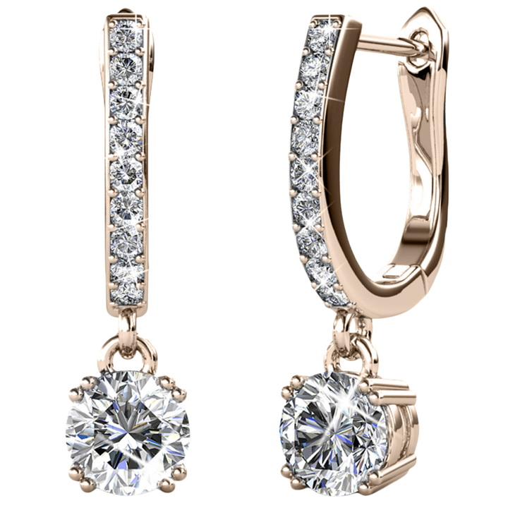 Cate & Chloe McKenzie 18k White Gold Plated Drop Dangle Earrings with Swarovski Crystals