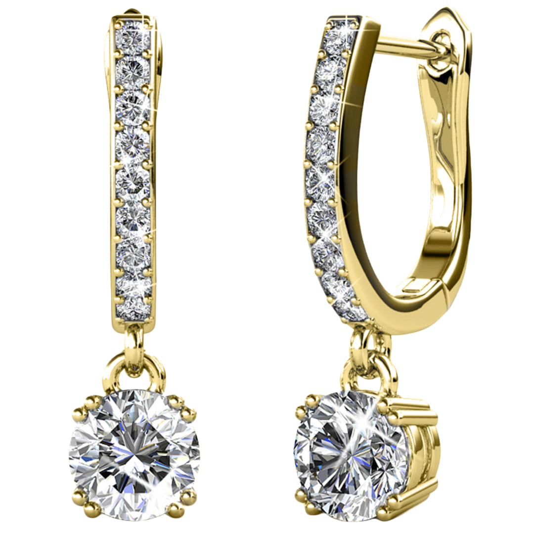 Cate & Chloe McKenzie 18k White Gold Plated Drop Dangle Earrings with Swarovski Crystals