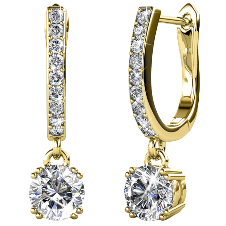Cate & Chloe McKenzie 18k White Gold Plated Drop Dangle Earrings with Swarovski Crystals