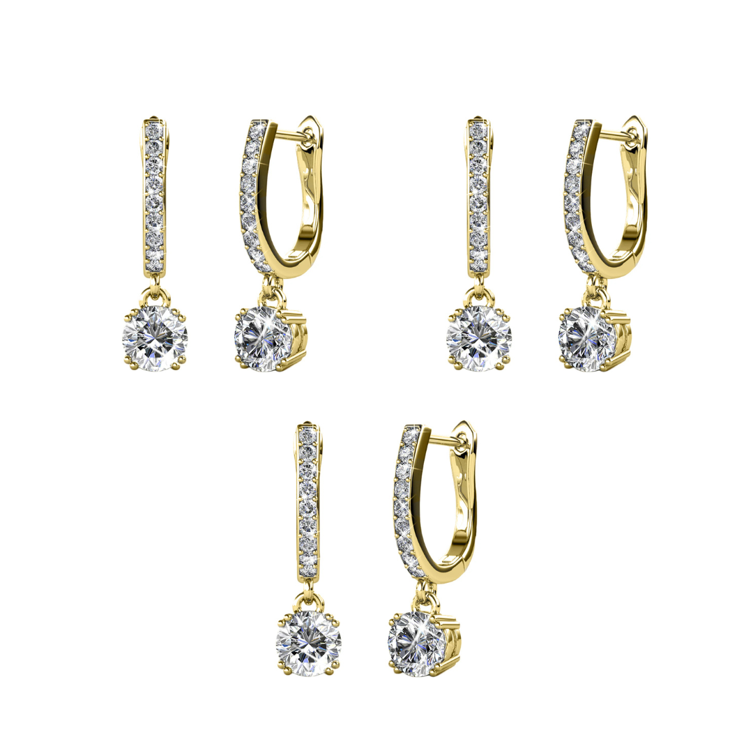 Cate & Chloe McKenzie 18k White Gold Plated Drop Dangle Earrings with Swarovski Crystals