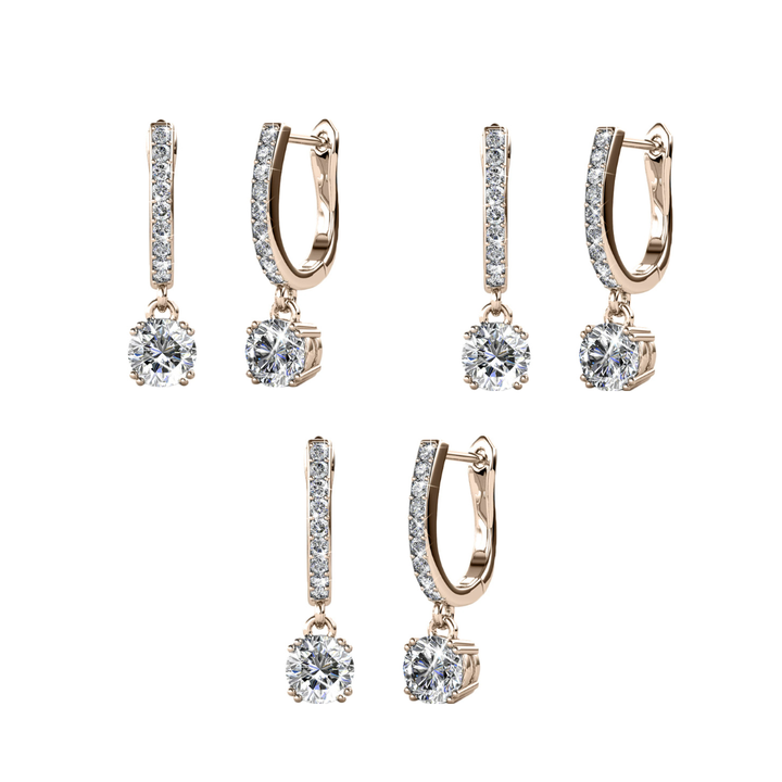 Cate & Chloe McKenzie 18k White Gold Plated Drop Dangle Earrings with Swarovski Crystals