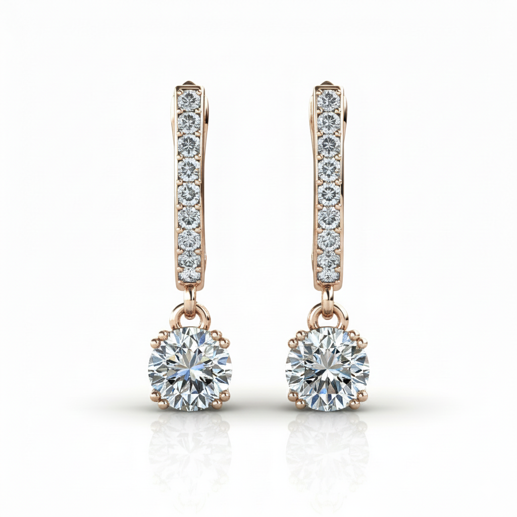 Cate & Chloe McKenzie 18k White Gold Plated Drop Dangle Earrings with Swarovski Crystals