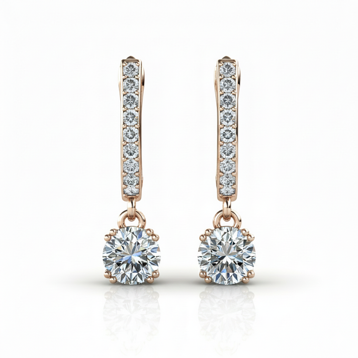 Cate & Chloe McKenzie 18k White Gold Plated Drop Dangle Earrings with Swarovski Crystals