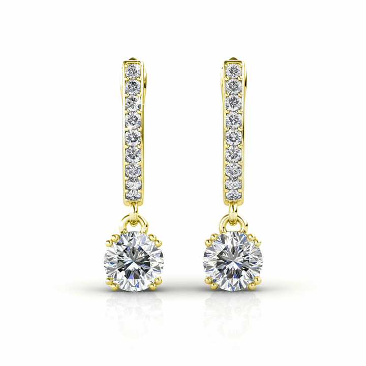 Cate & Chloe McKenzie 18k White Gold Plated Drop Dangle Earrings with Swarovski Crystals