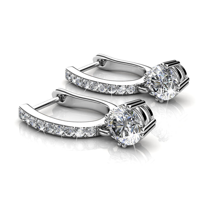 McKenzie "Charming" 18k White Gold Plated Swarovski Earrings - Cate & Chloe
 - 3