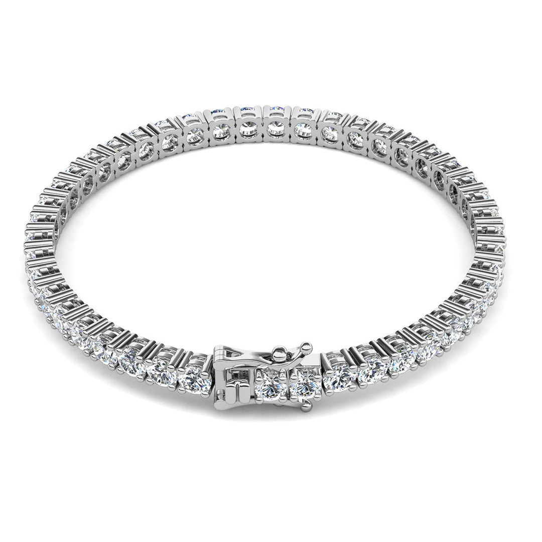 Cate & Chloe Olivia 18k White Gold Plated Tennis Bracelet with Simulated Diamond Crystals