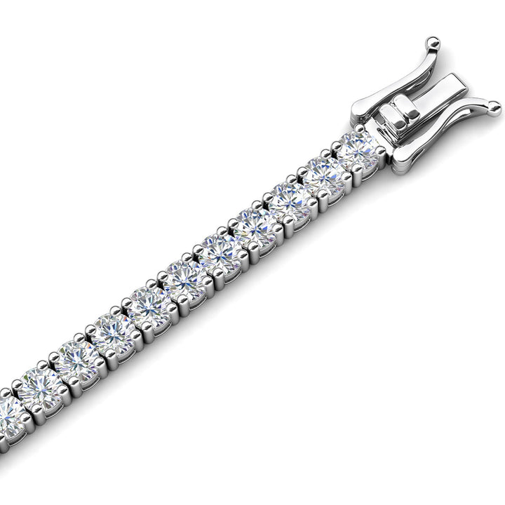 Cate & Chloe Olivia 18k White Gold Plated Tennis Bracelet with Simulated Diamond Crystals