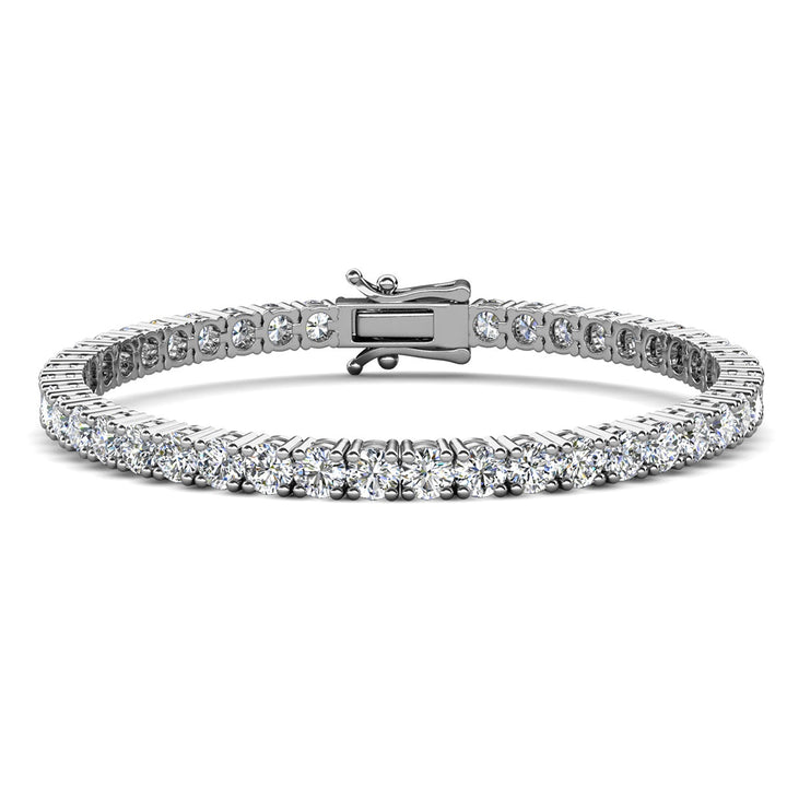 Cate & Chloe Olivia 18k White Gold Plated Tennis Bracelet with Simulated Diamond Crystals