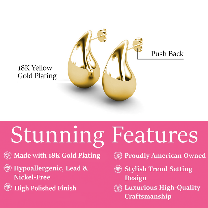 Cate & Chloe Olive 18k White Gold Plated Teardrop Stud Earrings
