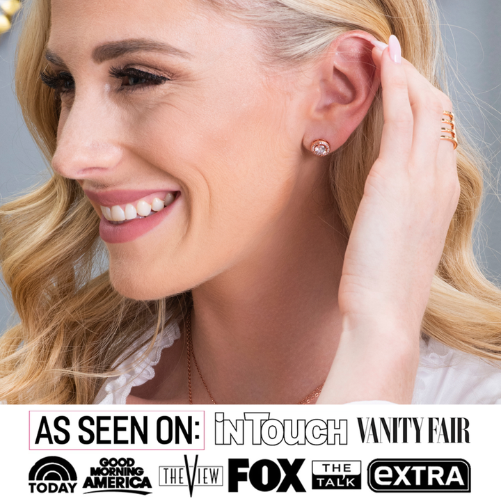 gold halo stud earrings