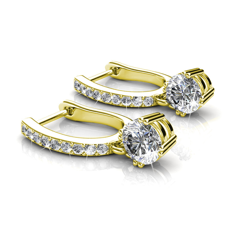 Cate & Chloe McKenzie 18k White Gold Plated Drop Dangle Earrings with Swarovski Crystals